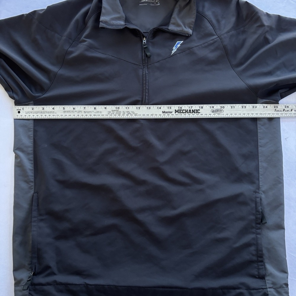 Nike Golf Men's Half Zip Windbreaker Pullover L‎ Black Lightning Bolt Logo - Picture 10 of 13